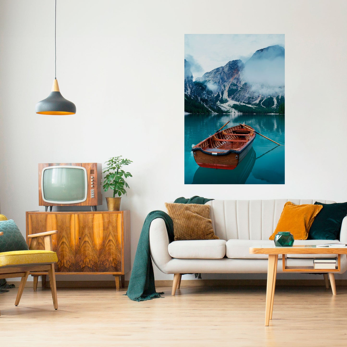 Dimmig bergsoas, vertikal poster med självhäftande motiv