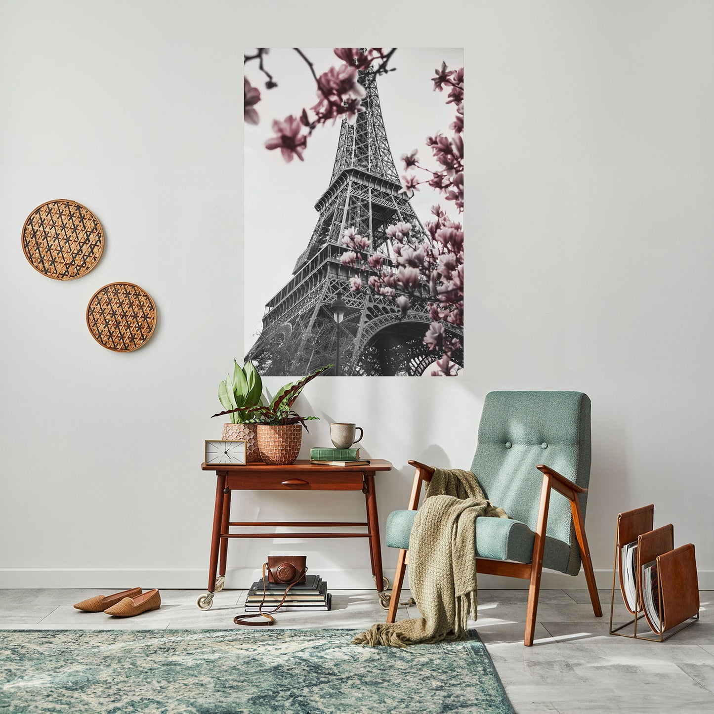EIFFEL IN BLOOM Peel and Stick Vertical Poster