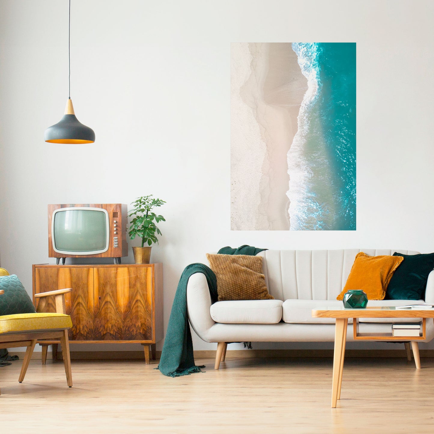 SAND OCH HAV HARMONI Vertikal poster med självhäftande text