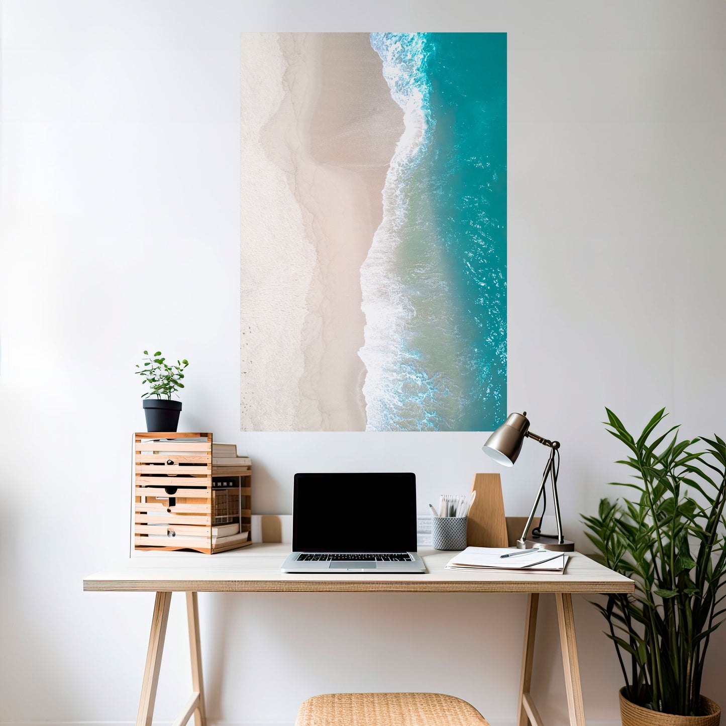 SAND OCH HAV HARMONI Vertikal poster med självhäftande text