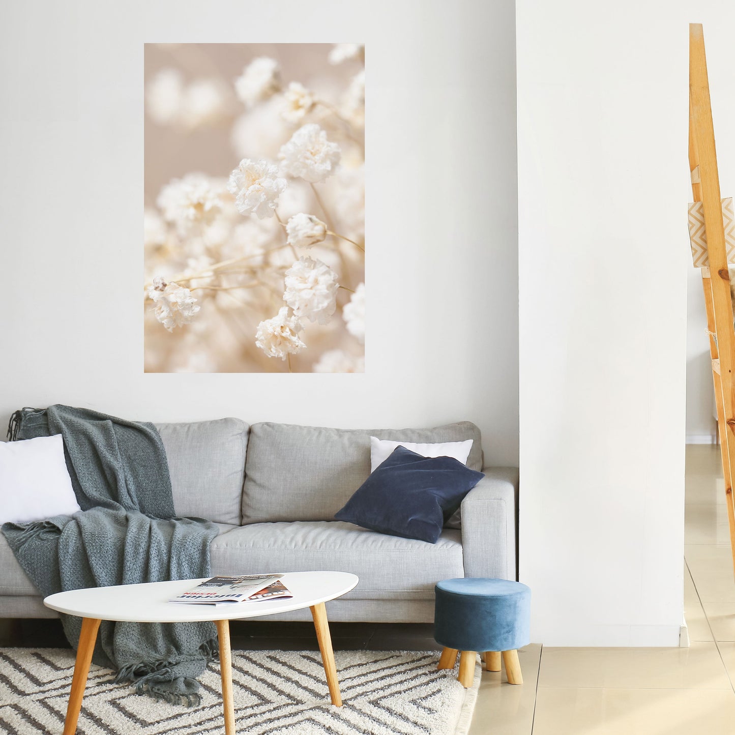 SPÖKLIG BLOOM Vertikal affisch med självhäftande motiv