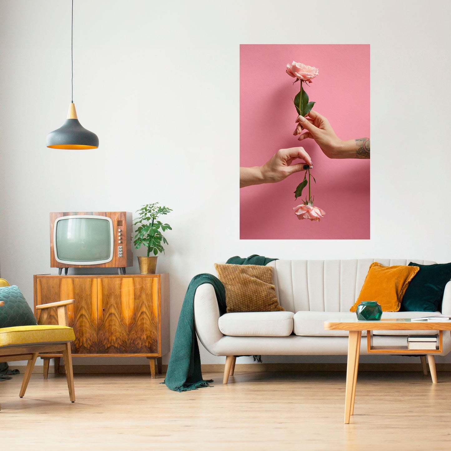 FLORAL CONNECTIONS vertikal poster med självhäftande mönster