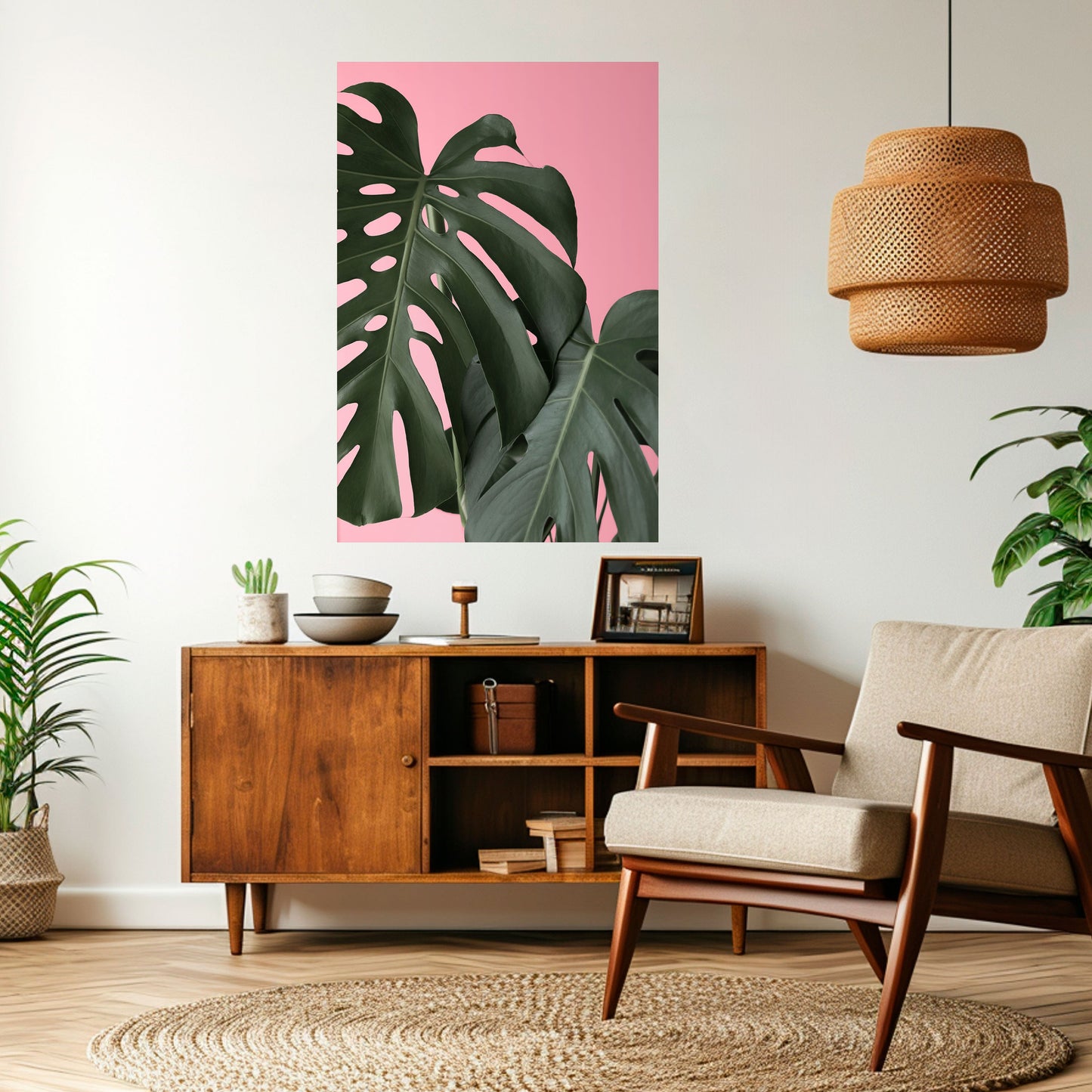 LADY MONSTERA vertikal poster med självhäftande motiv