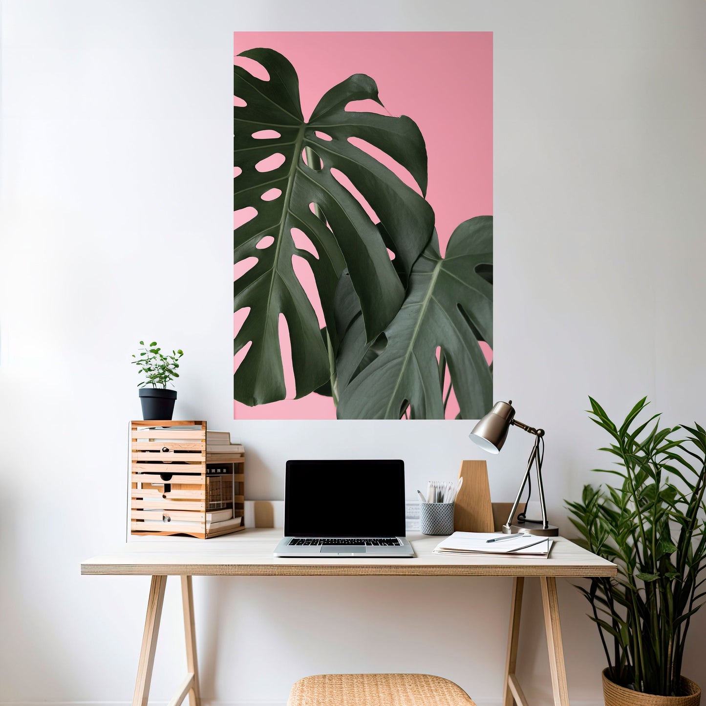 LADY MONSTERA vertikal poster med självhäftande motiv