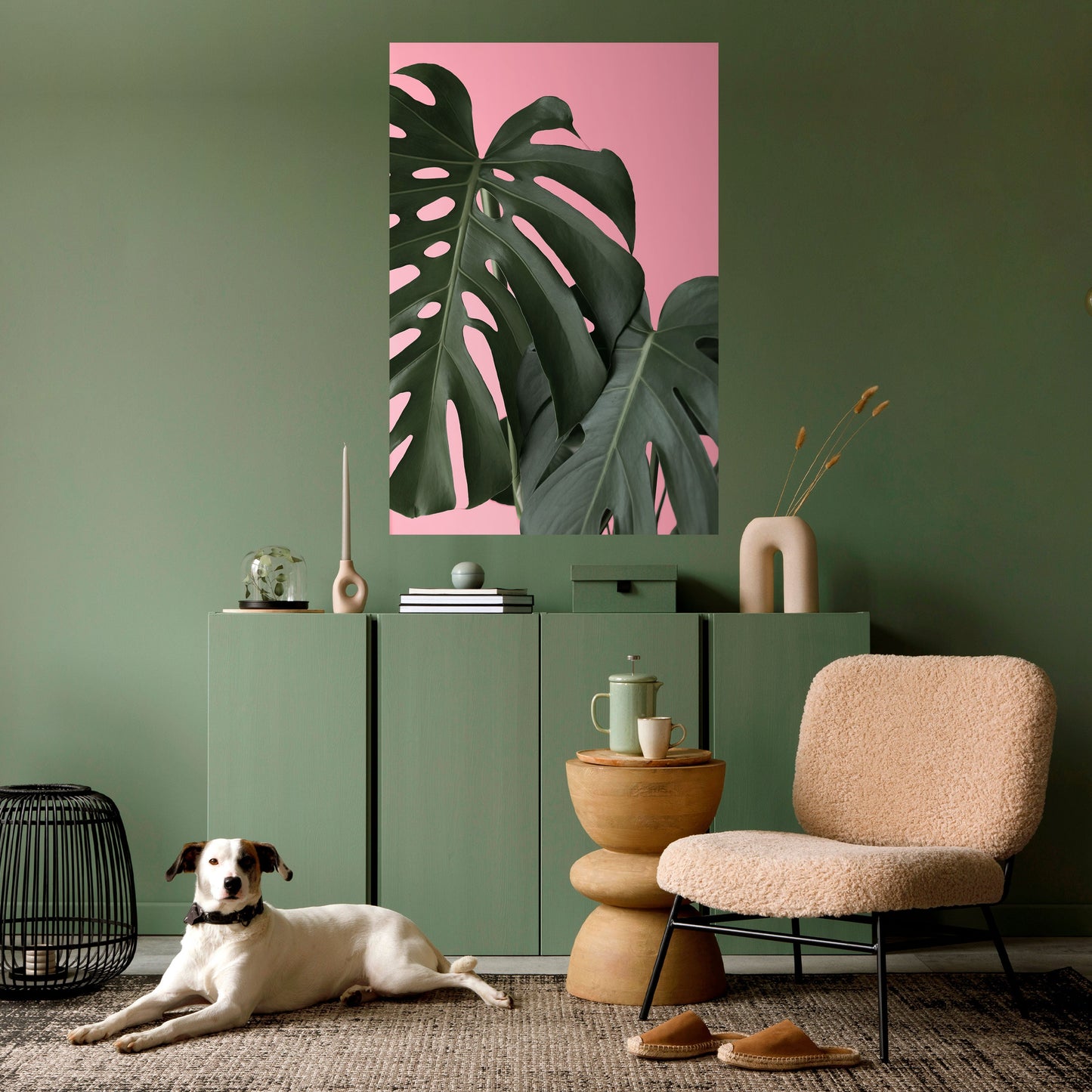 LADY MONSTERA vertikal poster med självhäftande motiv