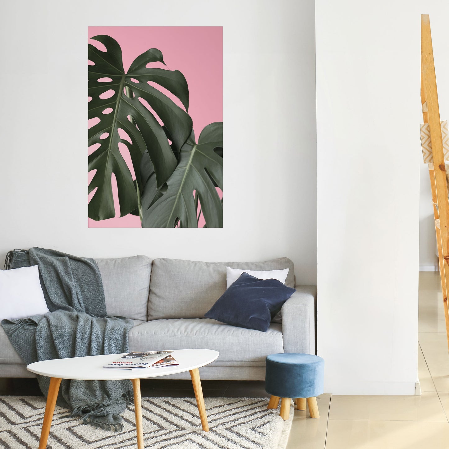 LADY MONSTERA vertikal poster med självhäftande motiv
