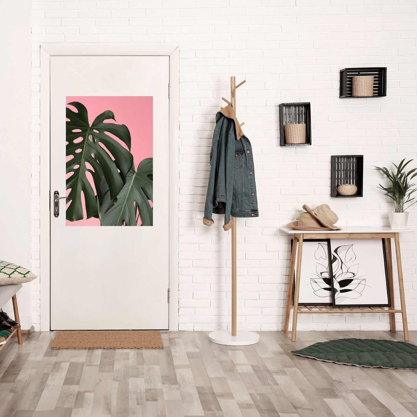 LADY MONSTERA vertikal poster med självhäftande motiv