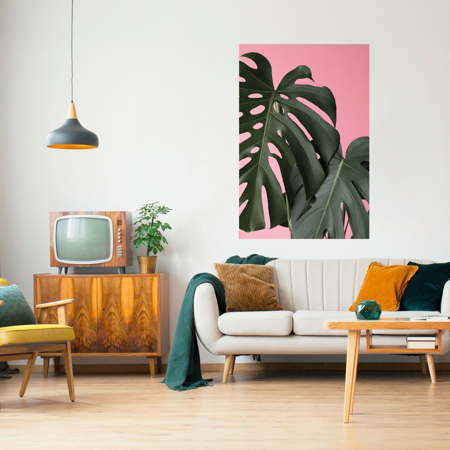 LADY MONSTERA vertikal poster med självhäftande motiv