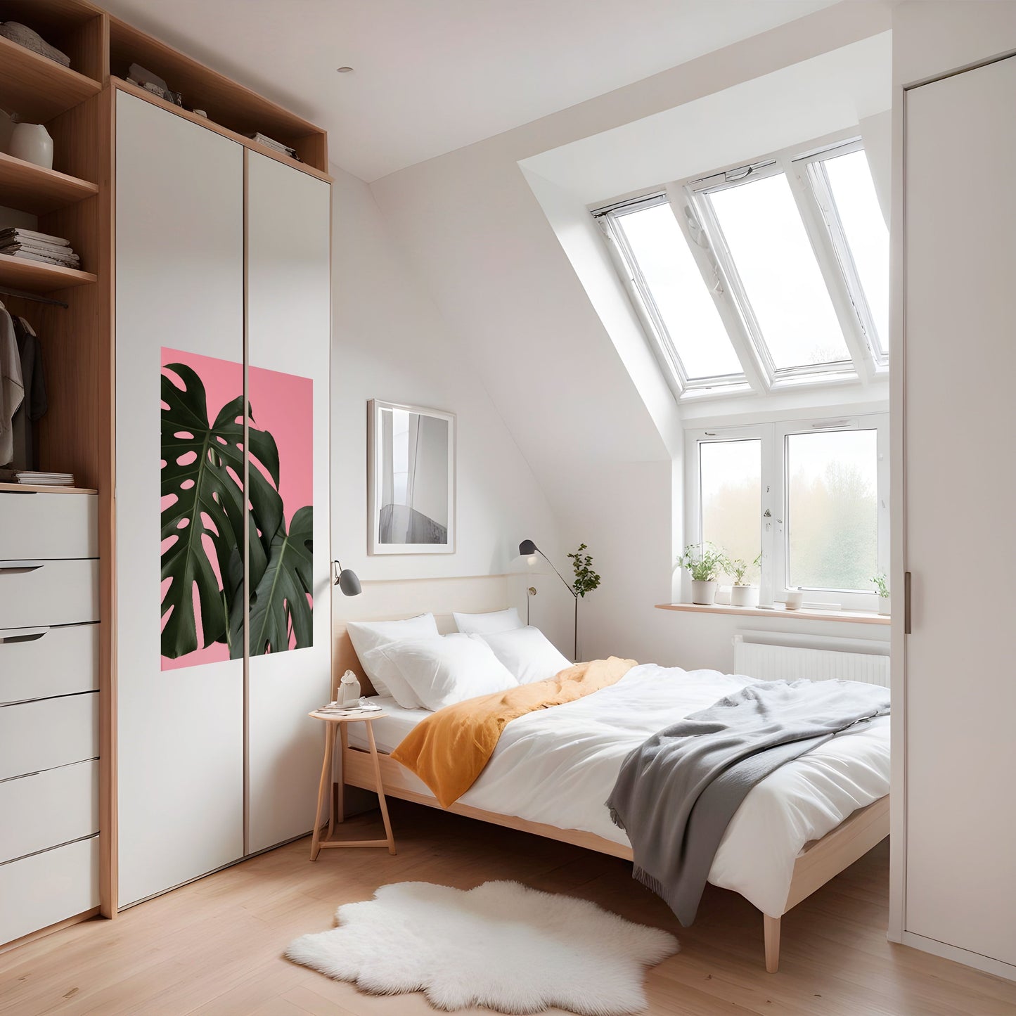 LADY MONSTERA vertikal poster med självhäftande motiv