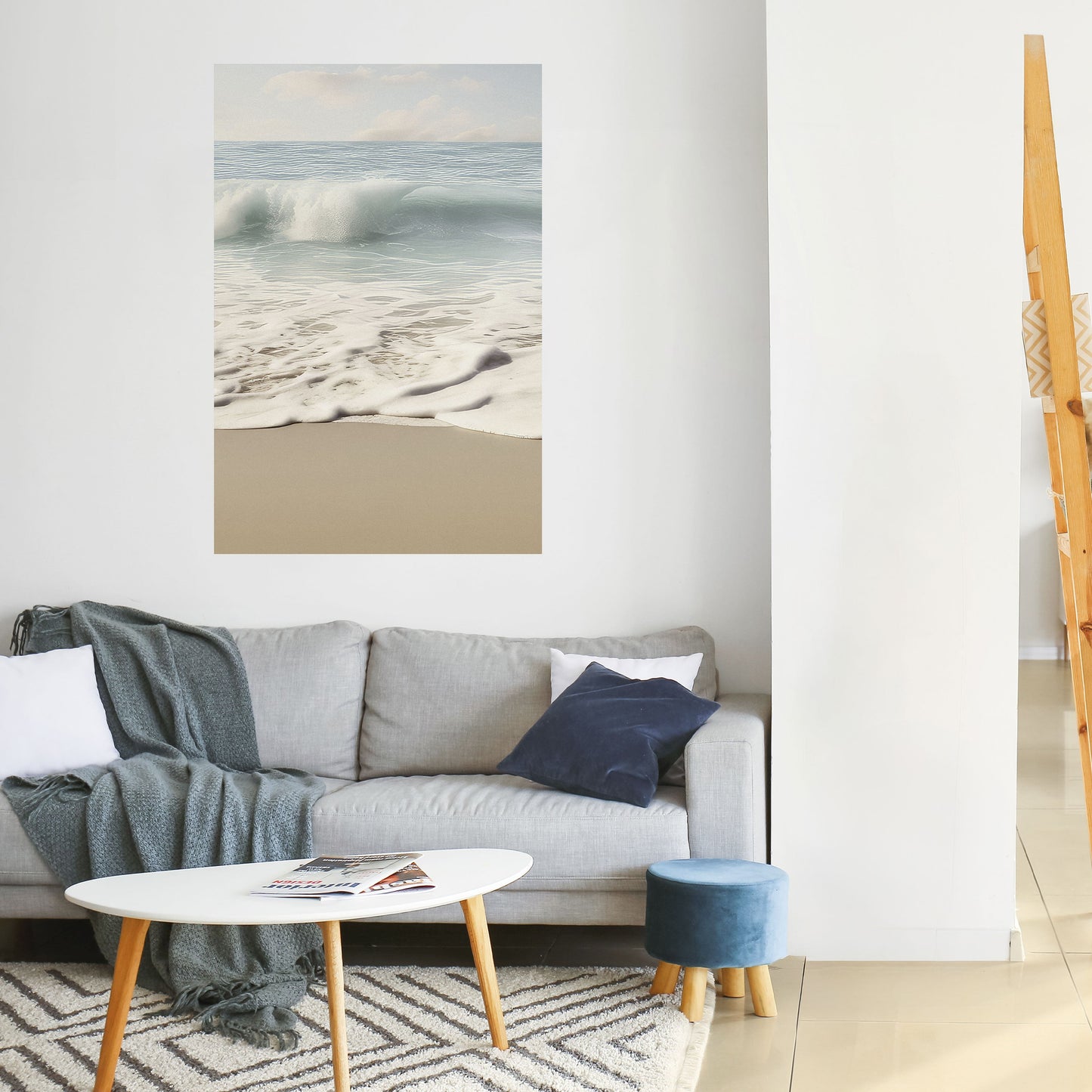 OCEAN WHISPER Vertikal affisch med självhäftande text