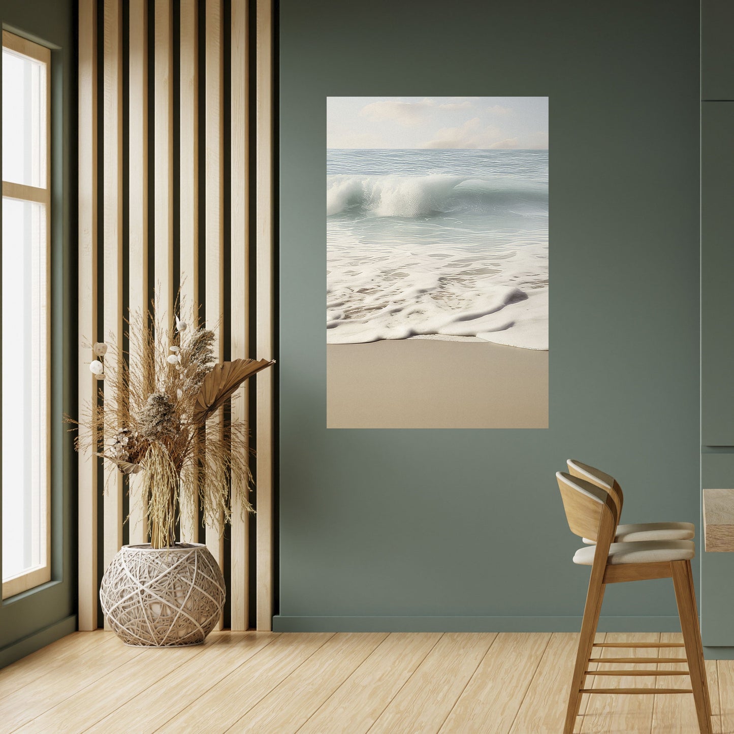 OCEAN WHISPER Vertikal affisch med självhäftande text
