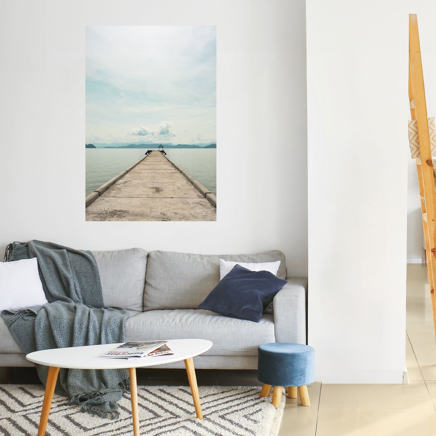 AQUA HORIZON vertikal poster med självhäftande text
