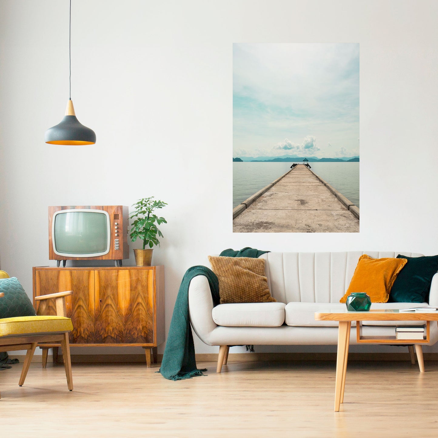 AQUA HORIZON vertikal poster med självhäftande text