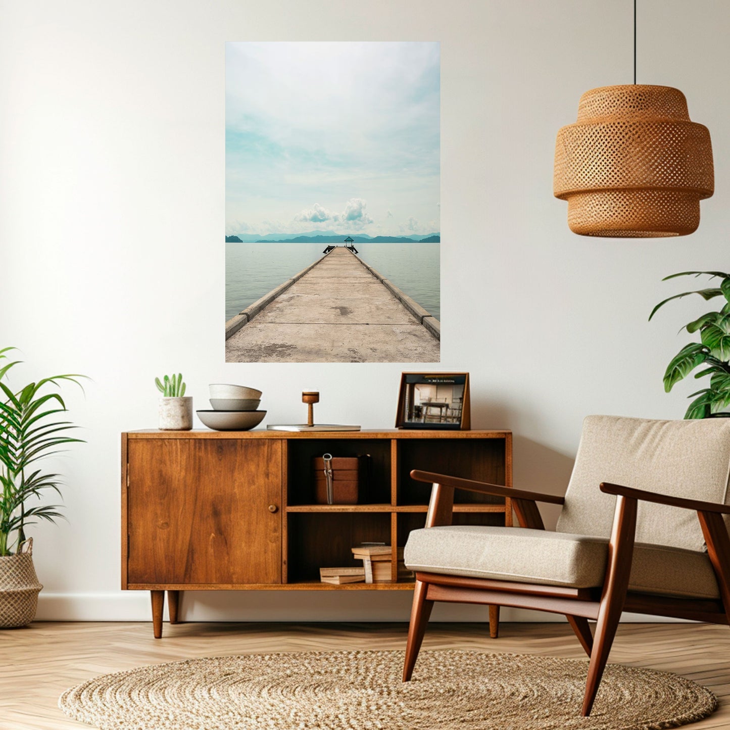 AQUA HORIZON vertikal poster med självhäftande text