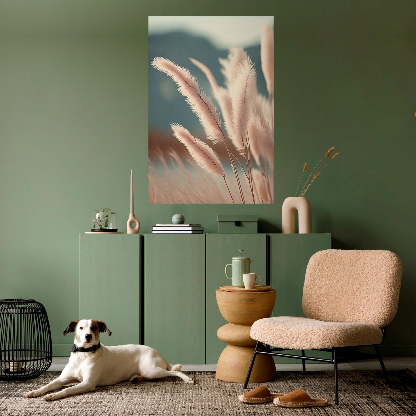 Pampas Dreamscape vertikal poster med självhäftande motiv