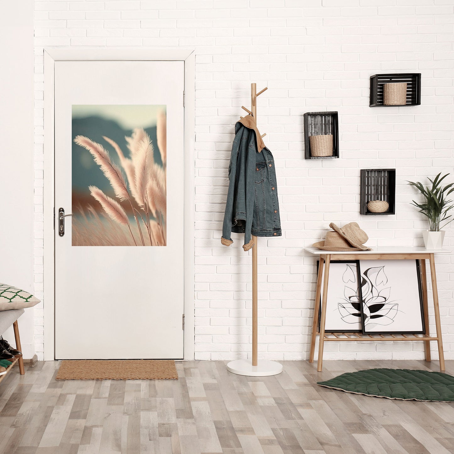 Pampas Dreamscape vertikal poster med självhäftande motiv