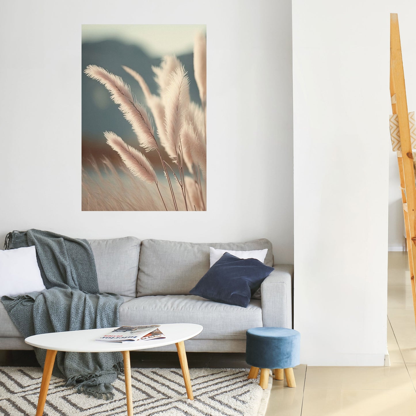 Pampas Dreamscape vertikal poster med självhäftande motiv