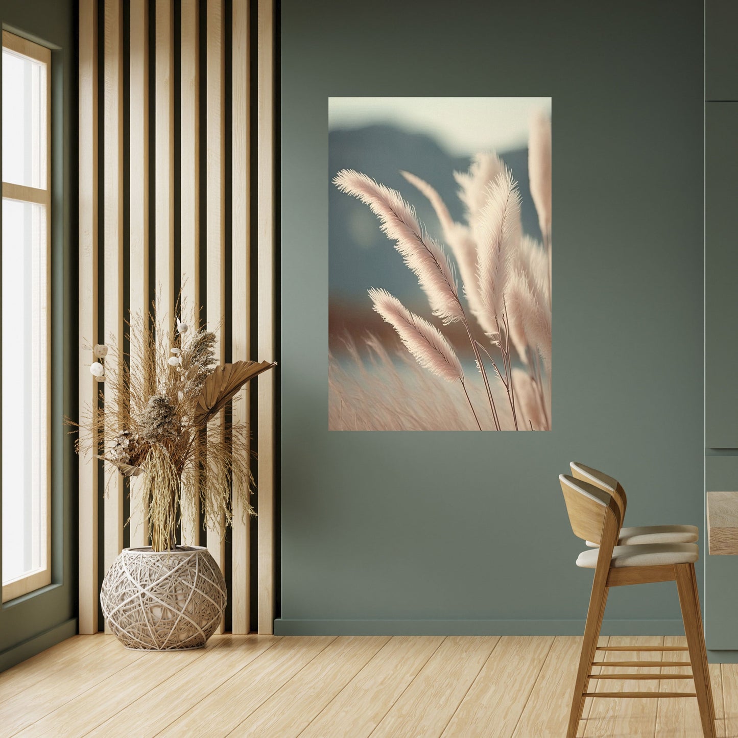 Pampas Dreamscape vertikal poster med självhäftande motiv
