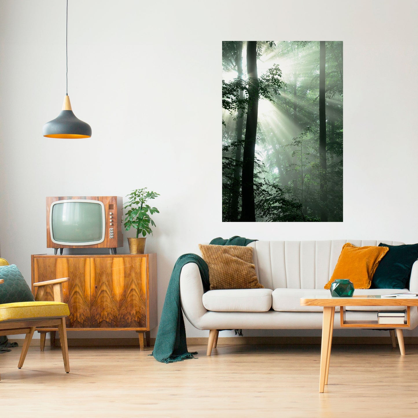 MYSTICAL SUNBEAMS vertikal poster med självhäftande text