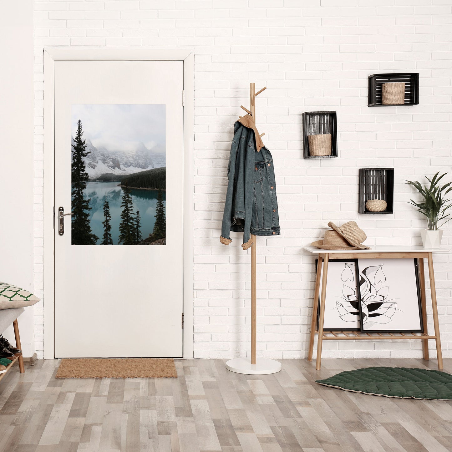 Dimmig skogsgräns, skalbar och självhäftande vertikal poster