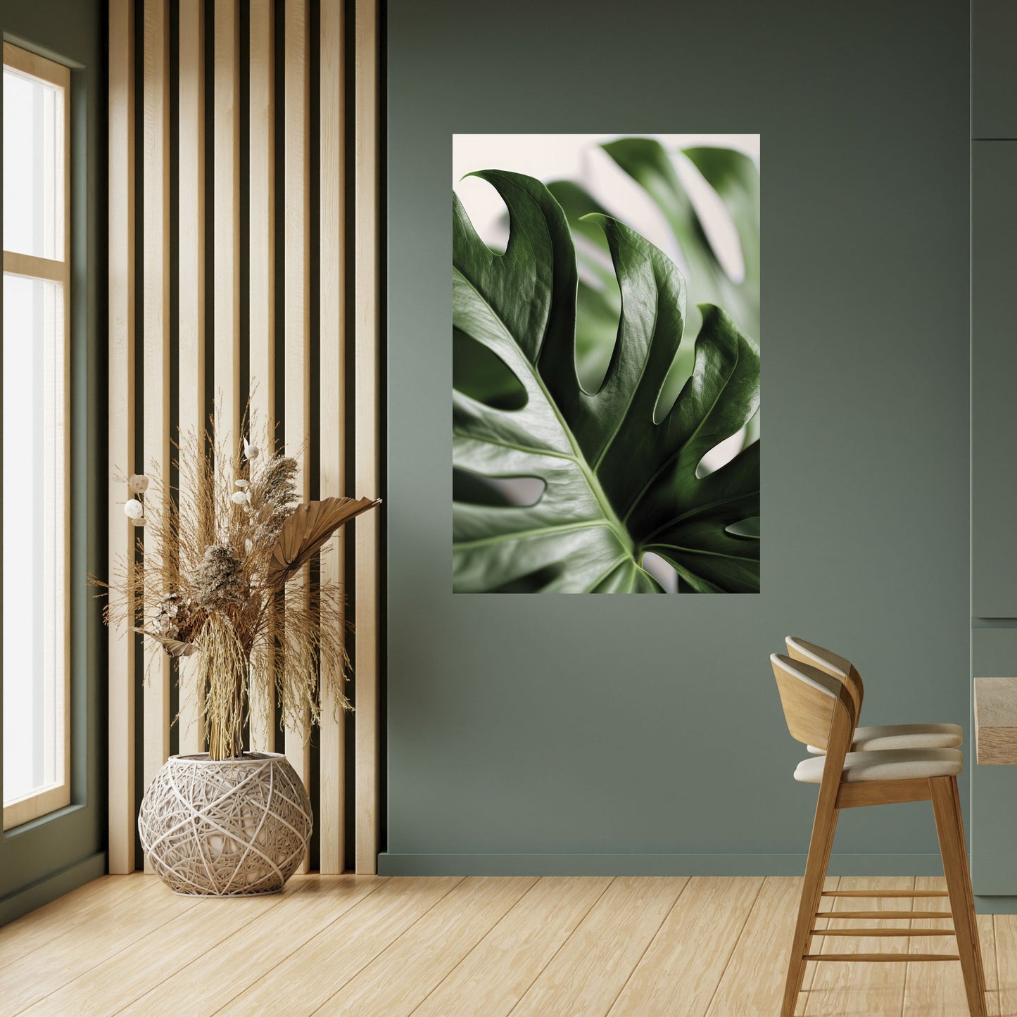 SHARP MONSTERA vertikal poster med självhäftande tryck