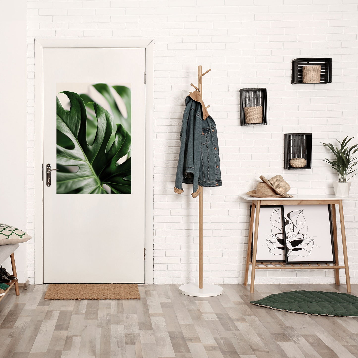 SHARP MONSTERA vertikal poster med självhäftande tryck