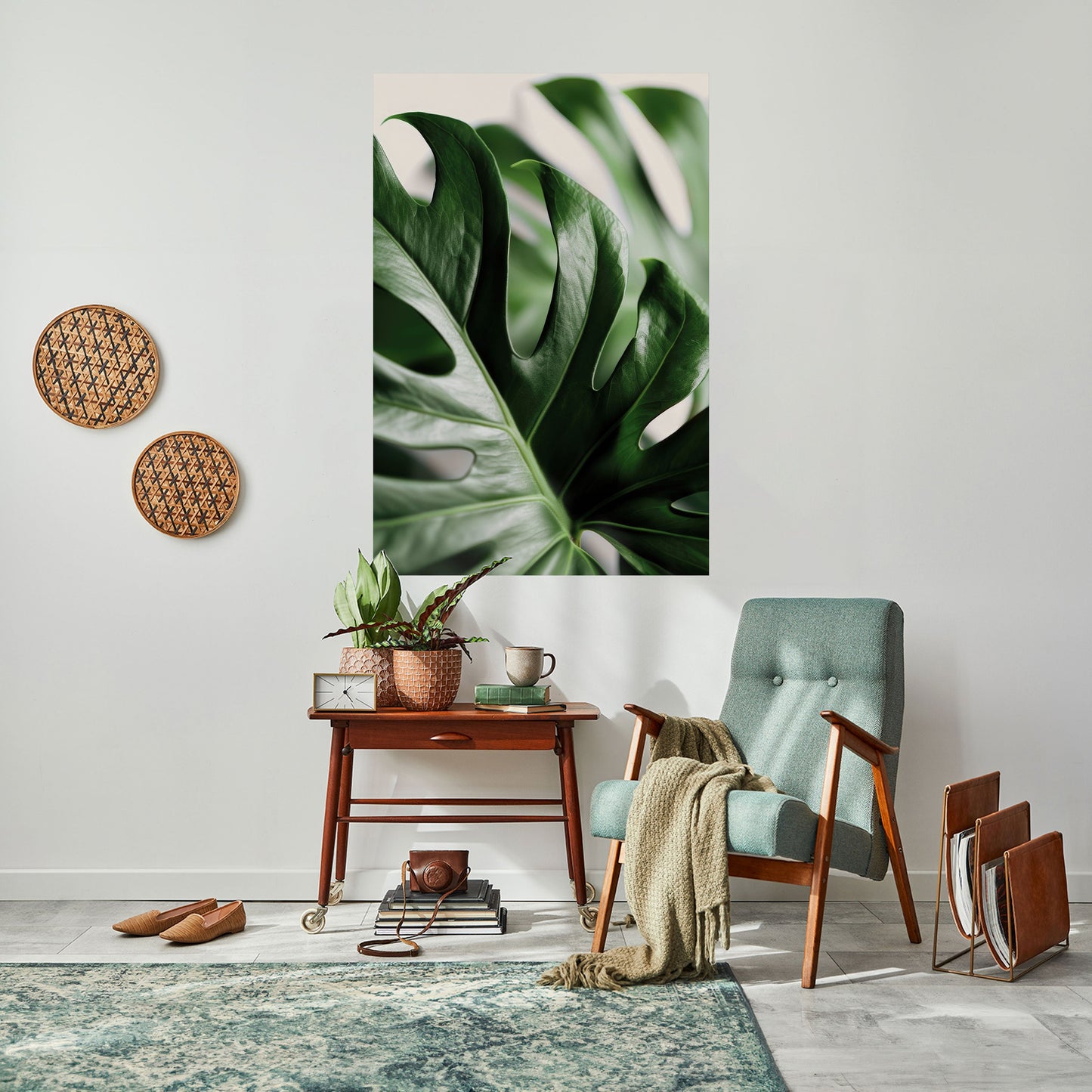 SHARP MONSTERA vertikal poster med självhäftande tryck