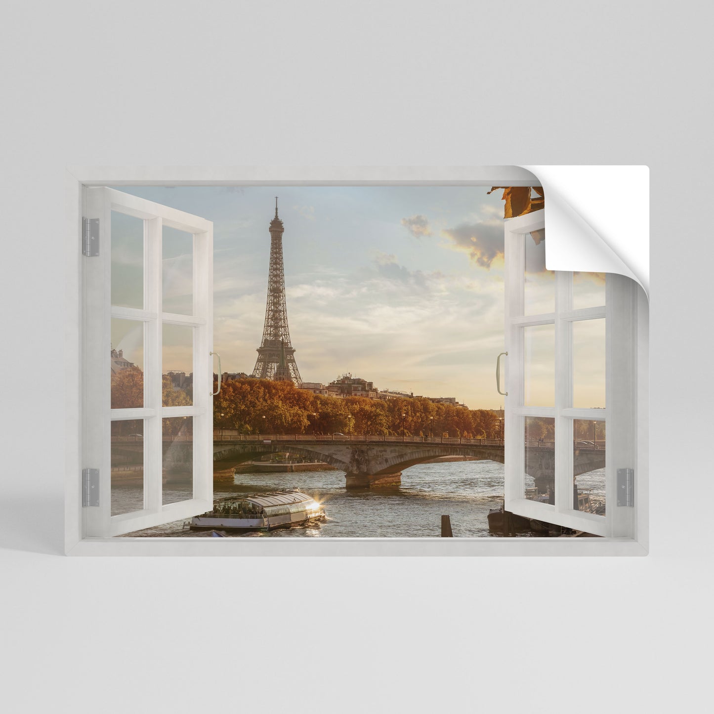 EIFFEL WINDOW WHISPERS Självhäftande Horisontell Poster