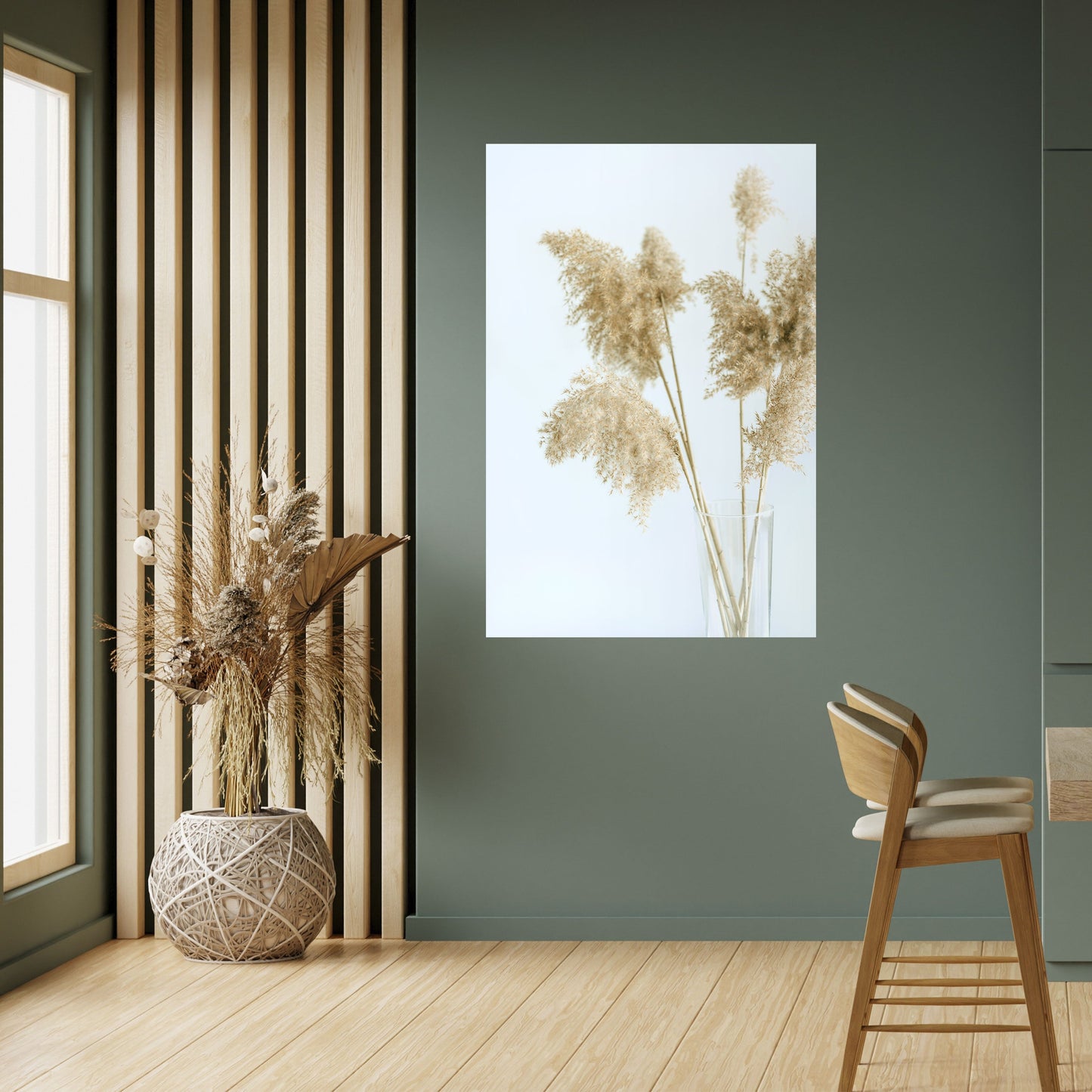 ELEGANT GRASSY SERENITY Peel and Stick Vertical Poster