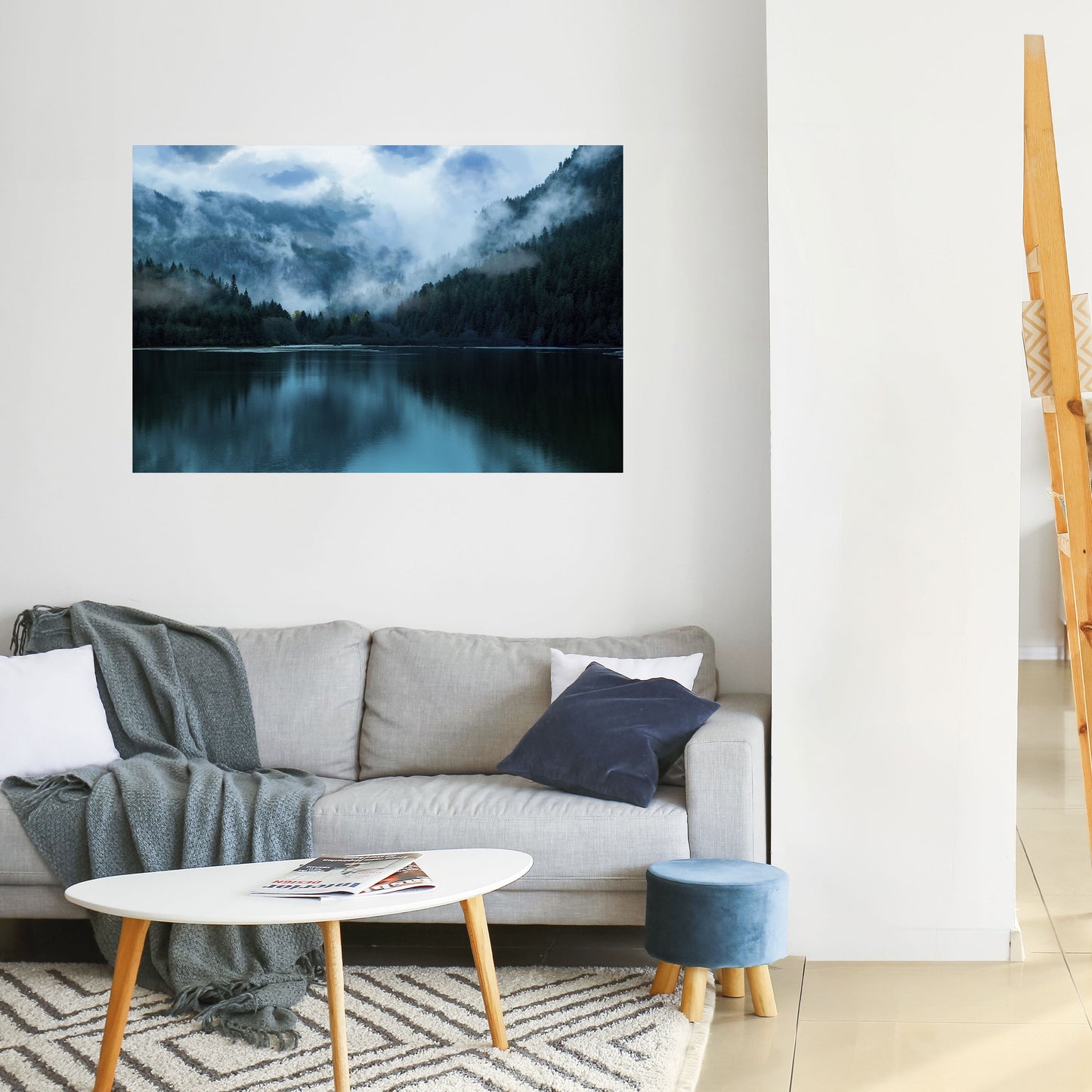 MYSTICAL MIST REFLECTIONS Peel and Stick Horizontal Poster