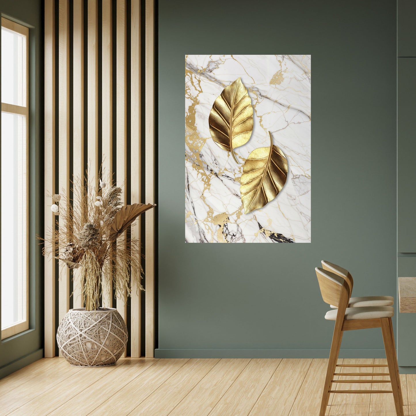 MARMOR MÖTER NATUREN Vertikal poster med självhäftande mönster