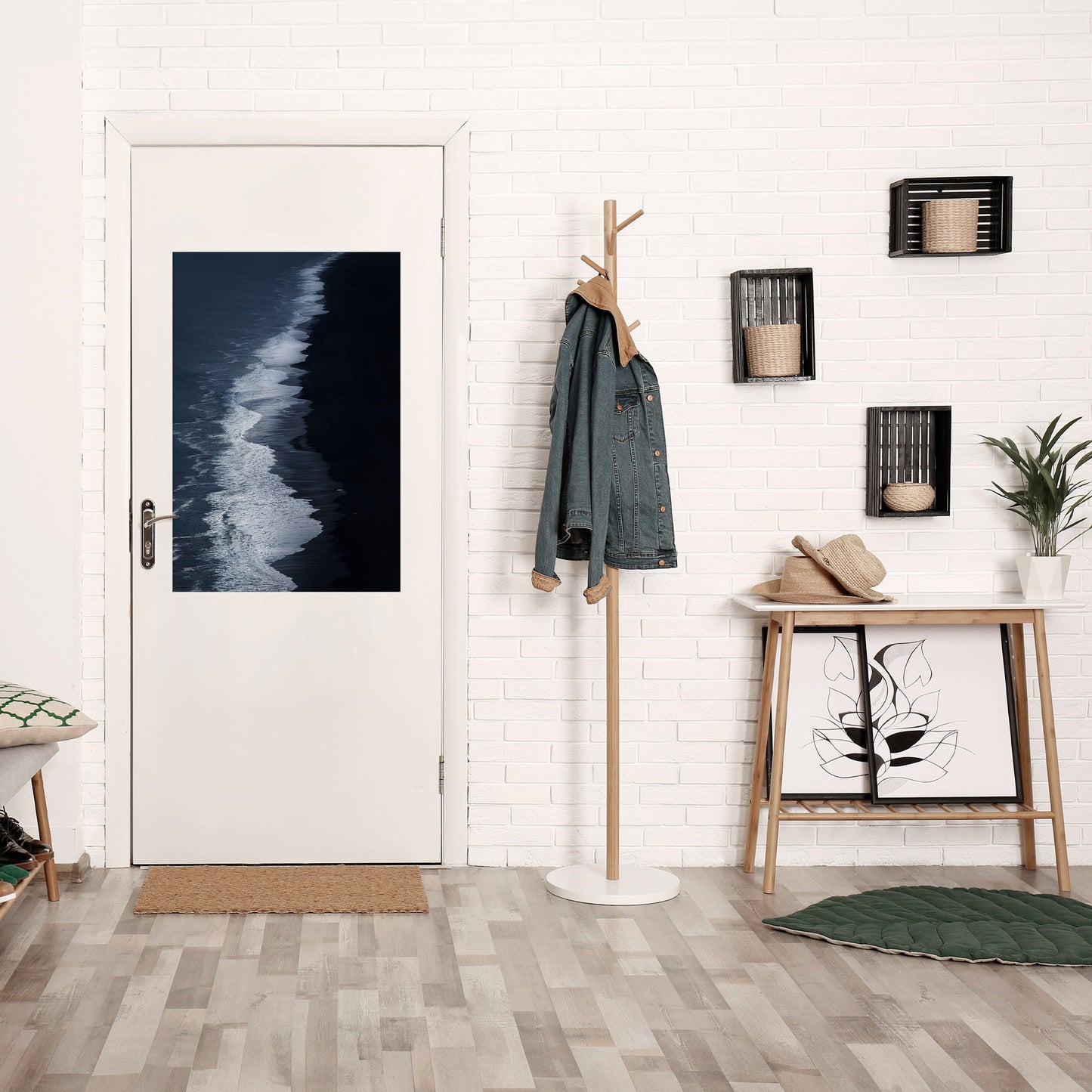 OCEAN'S WHISPER vertikal poster med självhäftande text