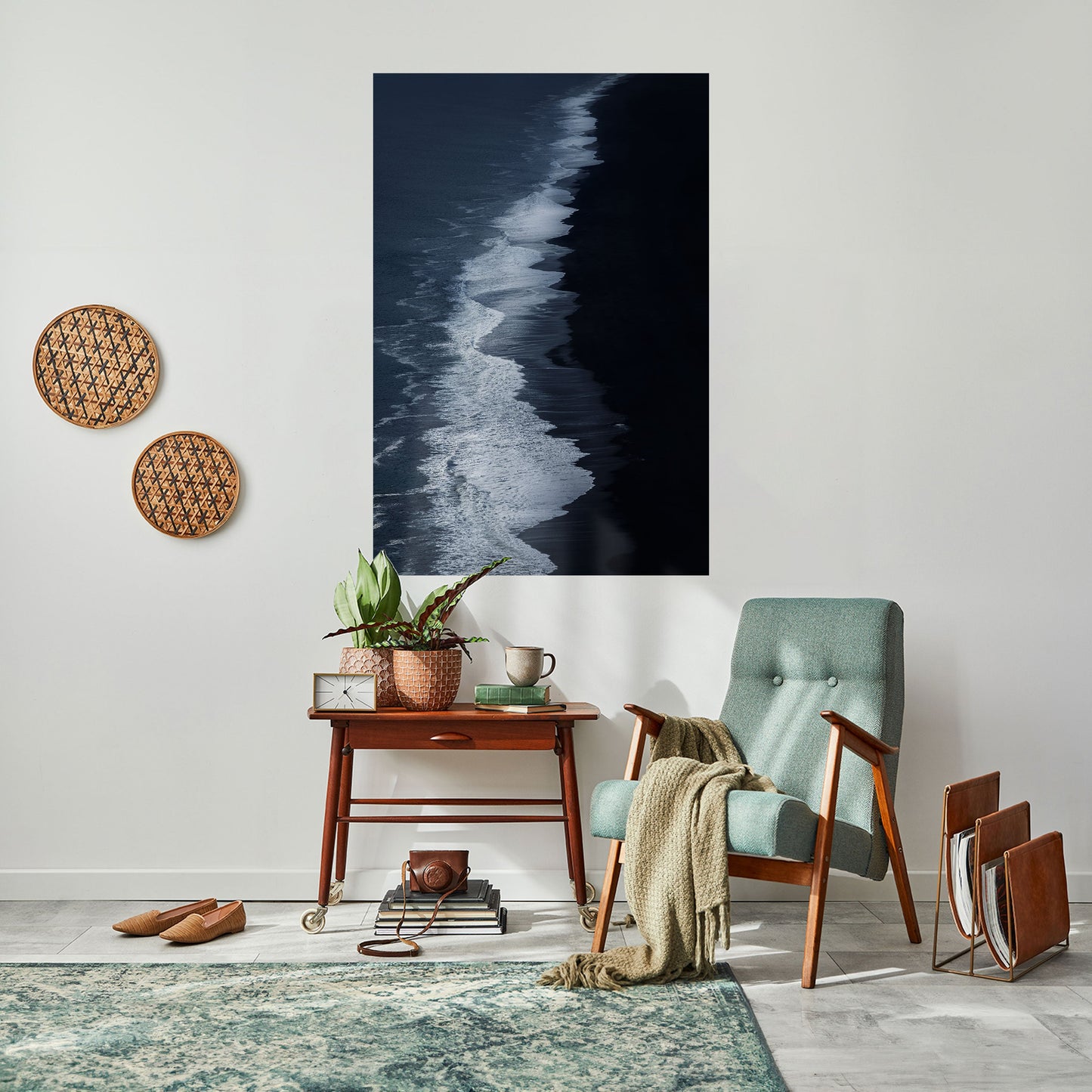 OCEAN'S WHISPER vertikal poster med självhäftande text