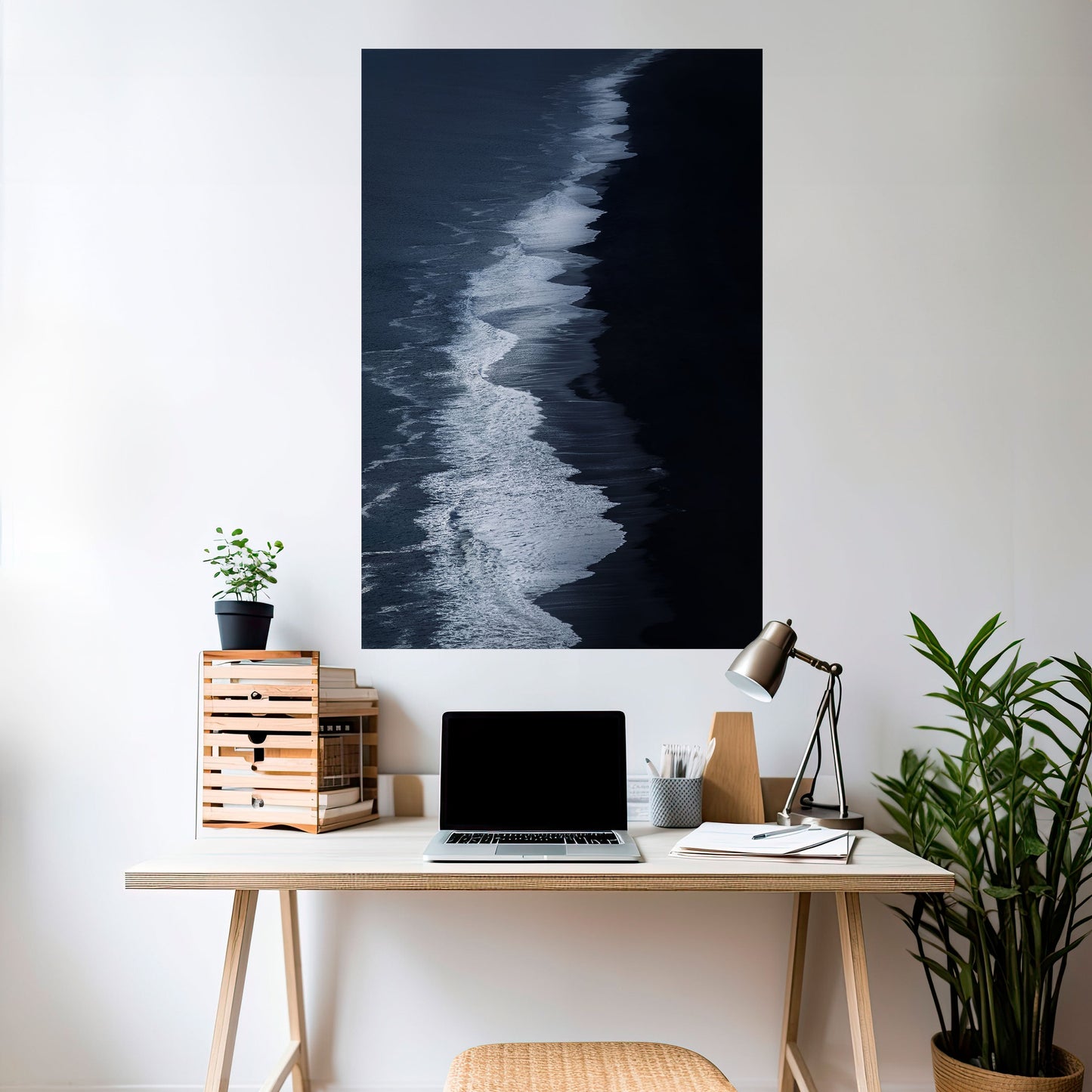 OCEAN'S WHISPER vertikal poster med självhäftande text