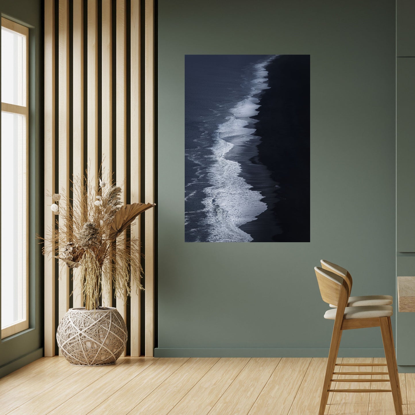 OCEAN'S WHISPER vertikal poster med självhäftande text
