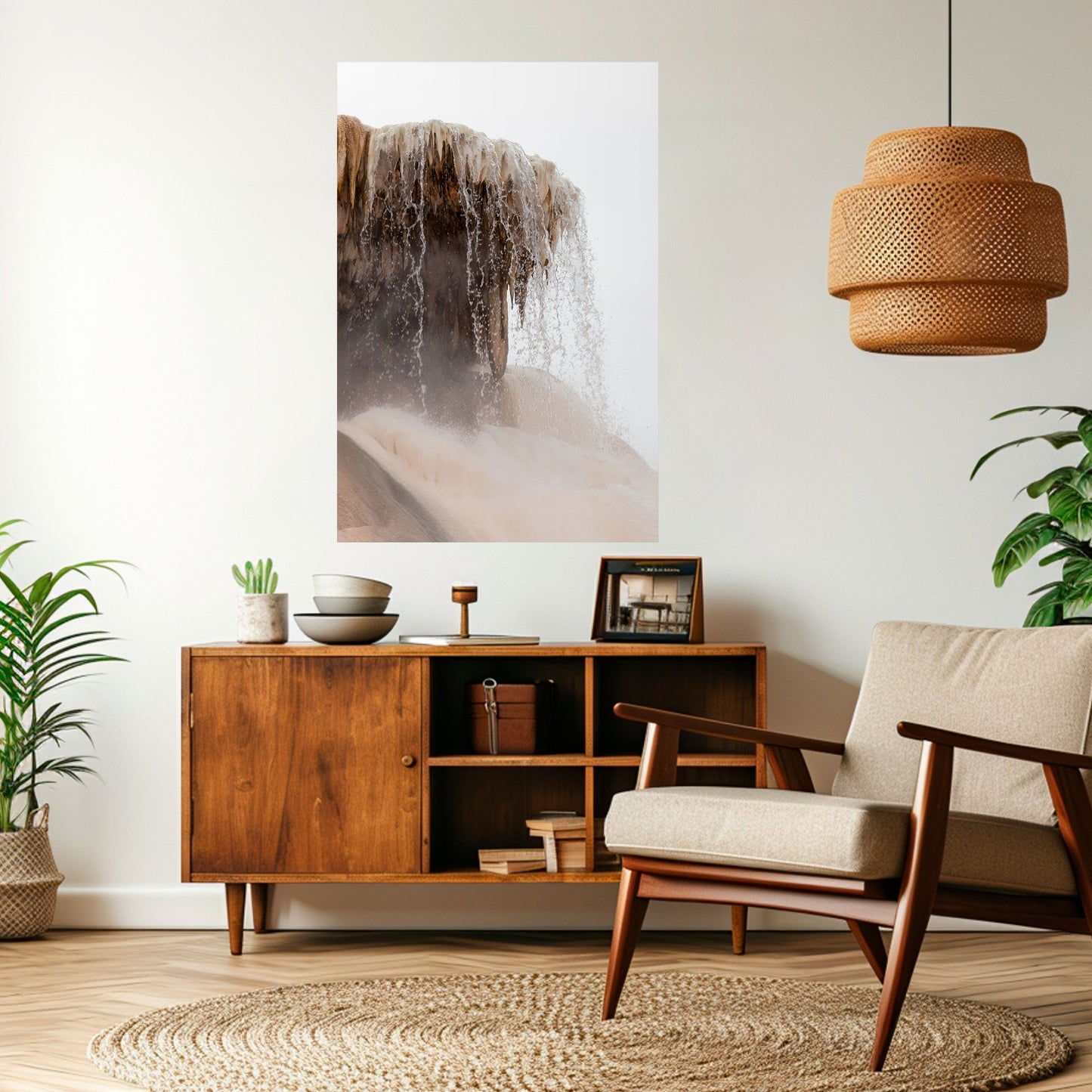 Mammoth Hot Springs vertikal affisch med självhäftande motiv