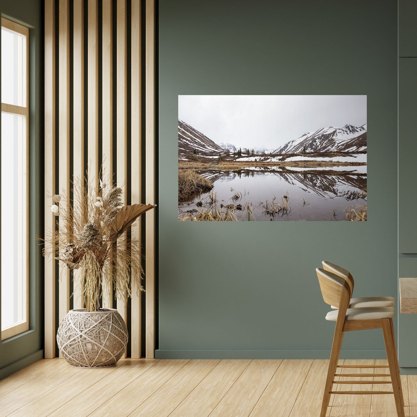 SNÖKYSSADE REFLEKTIONER Dra av och klistra horisontell poster