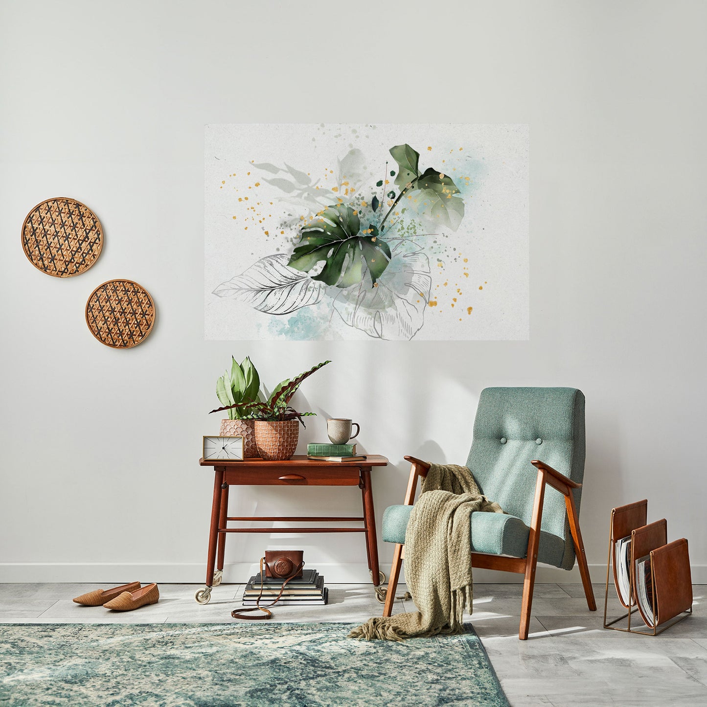 VIVID LEAF SYMPHONY horisontell affisch med självhäftande motiv