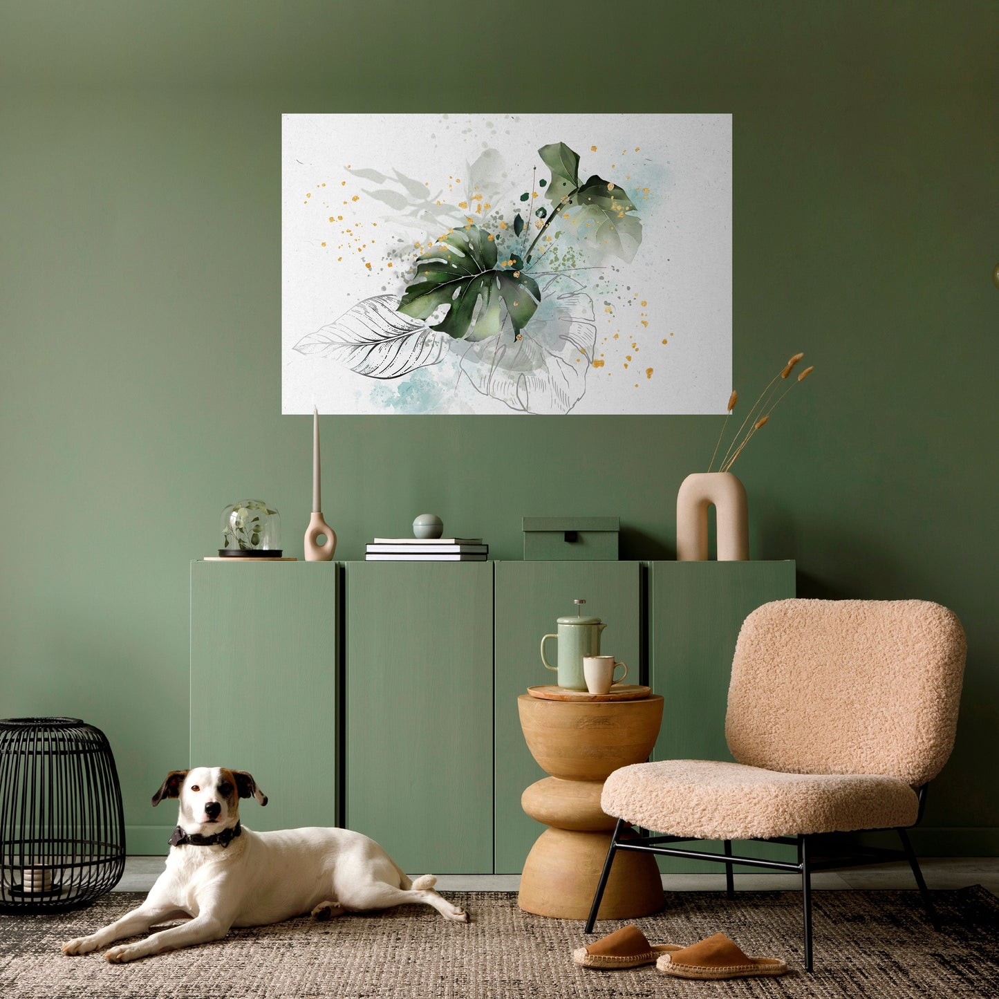 VIVID LEAF SYMPHONY horisontell affisch med självhäftande motiv