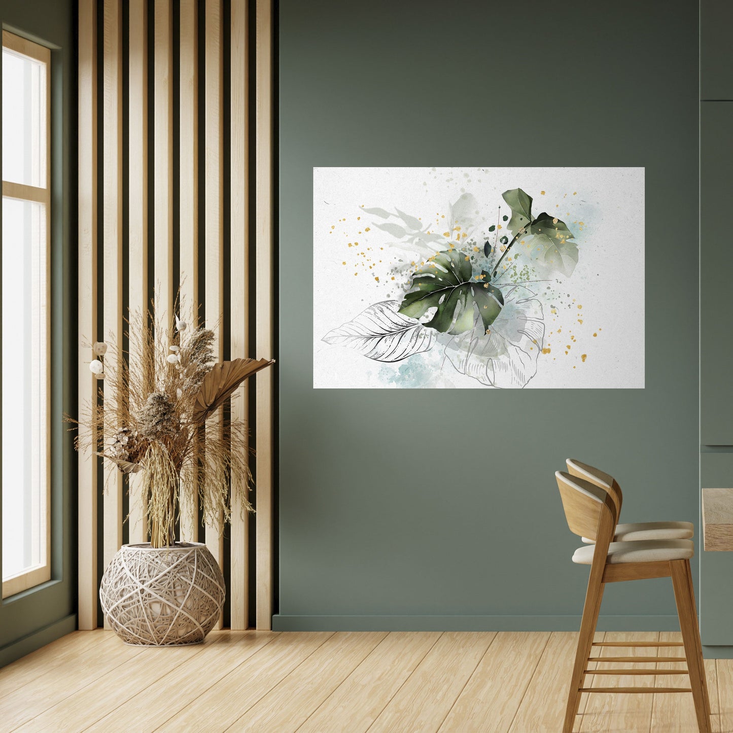 VIVID LEAF SYMPHONY horisontell affisch med självhäftande motiv