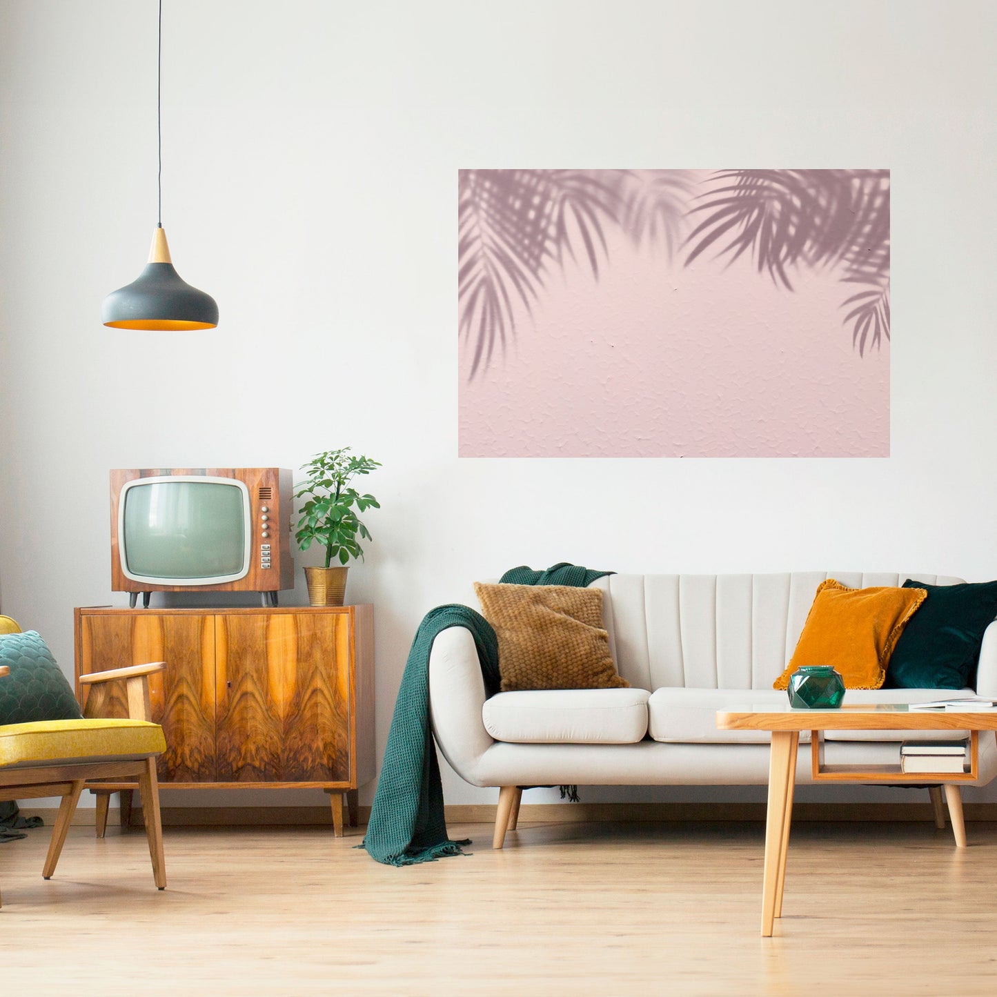 PALM SHADOWS DANCE Horisontell affisch med självhäftande motiv