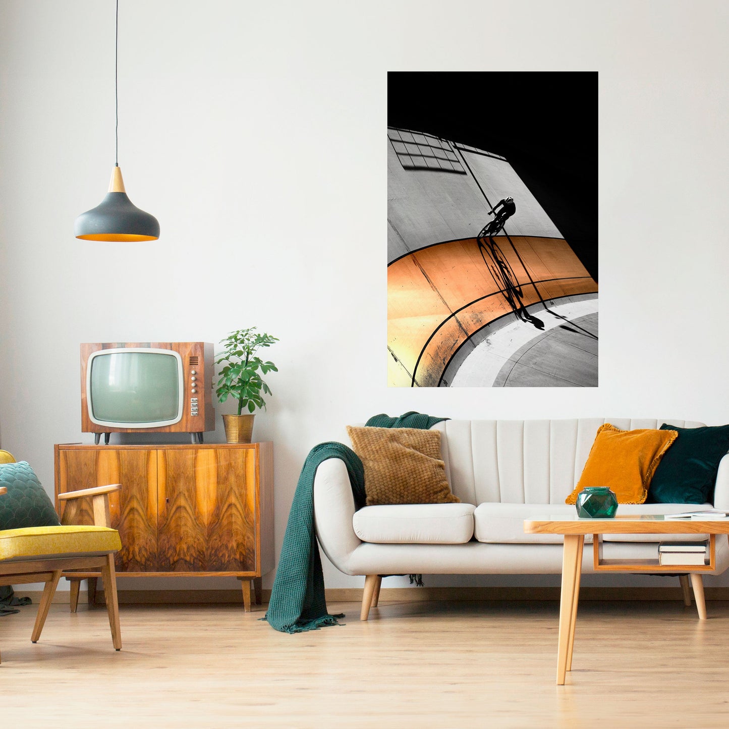 ORANGE ARC AMBIENCE Vertikal Poster med självhäftande text