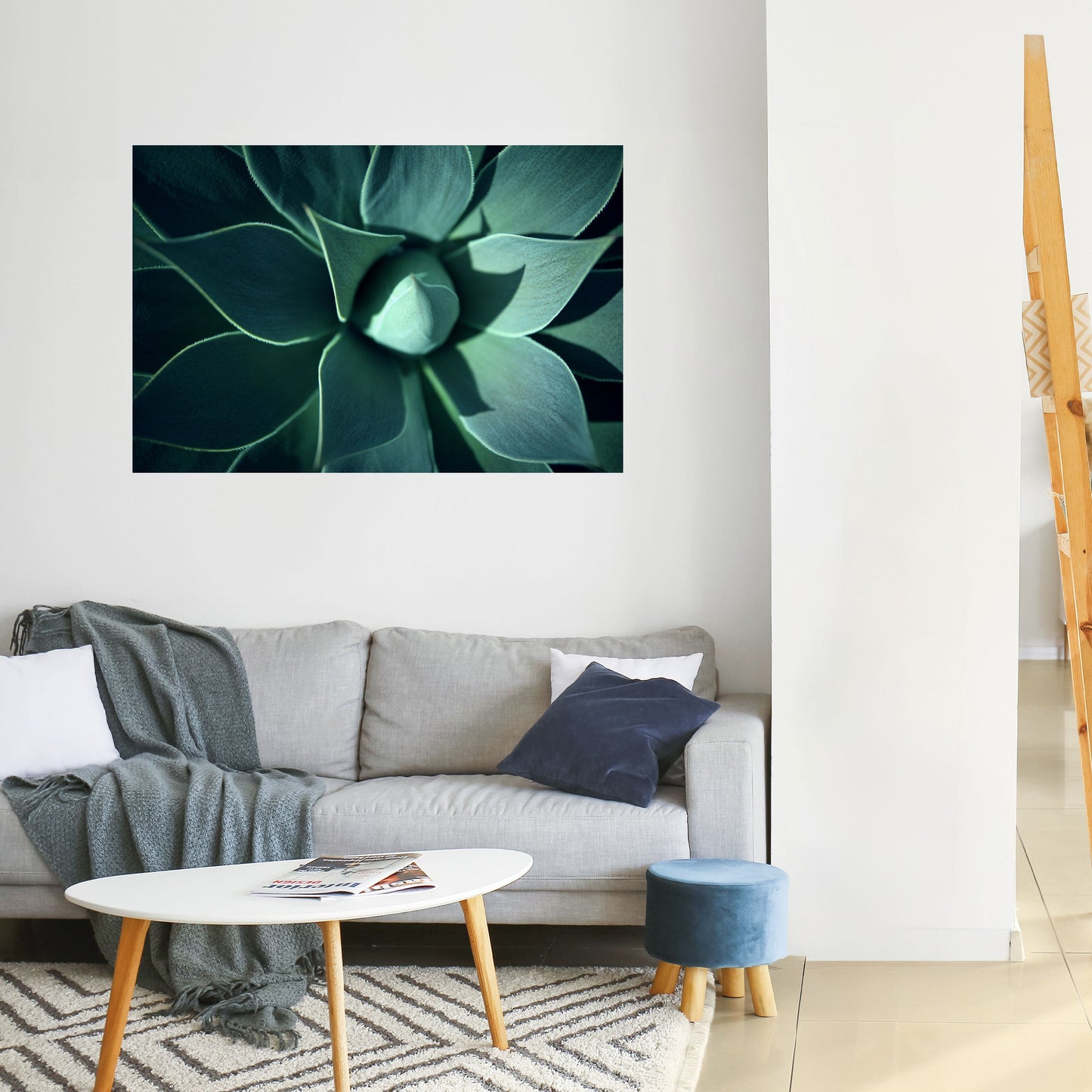 MYSTISK GRÖN VIRVEL Horisontell Poster med självhäftande mönster