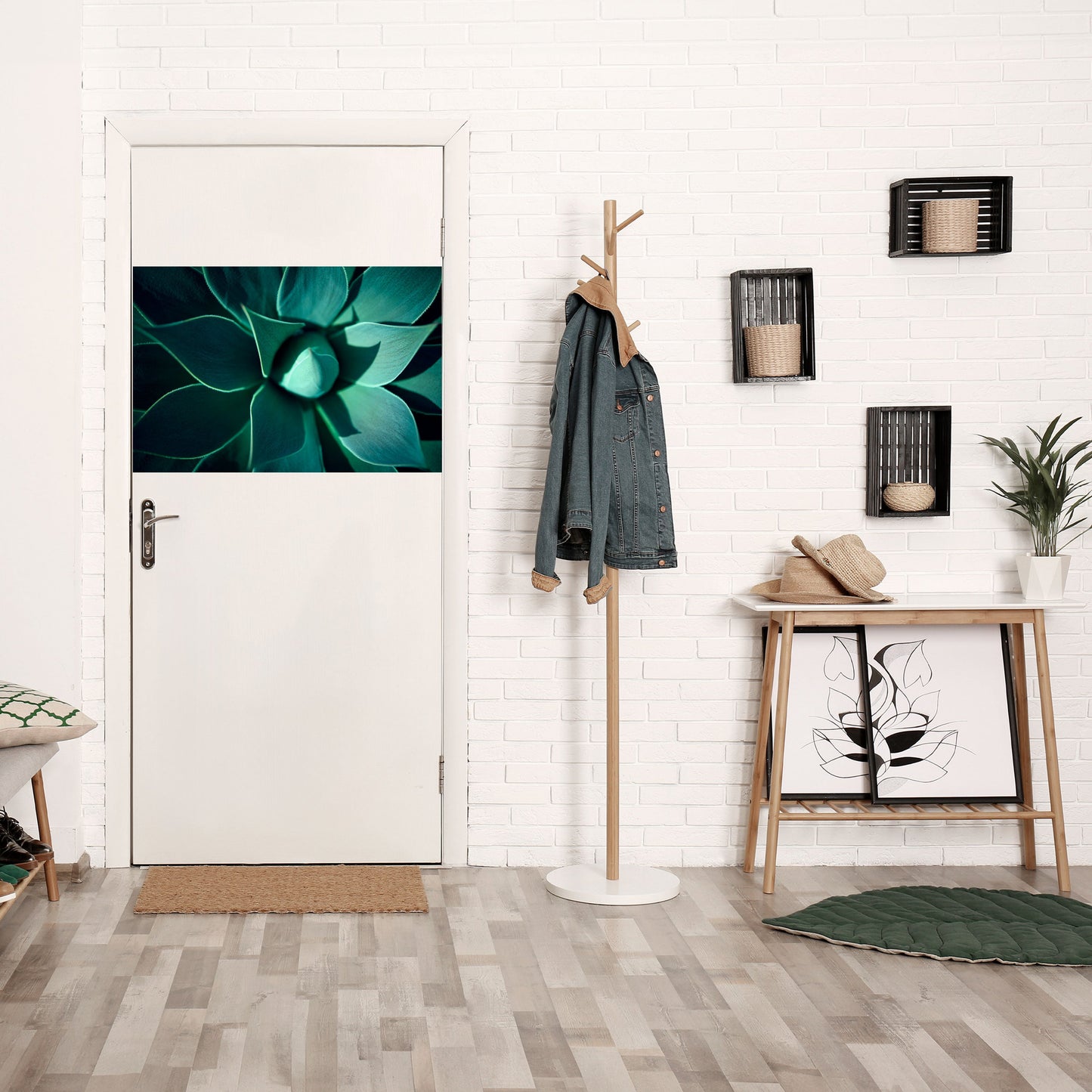 MYSTISK GRÖN VIRVEL Horisontell Poster med självhäftande mönster
