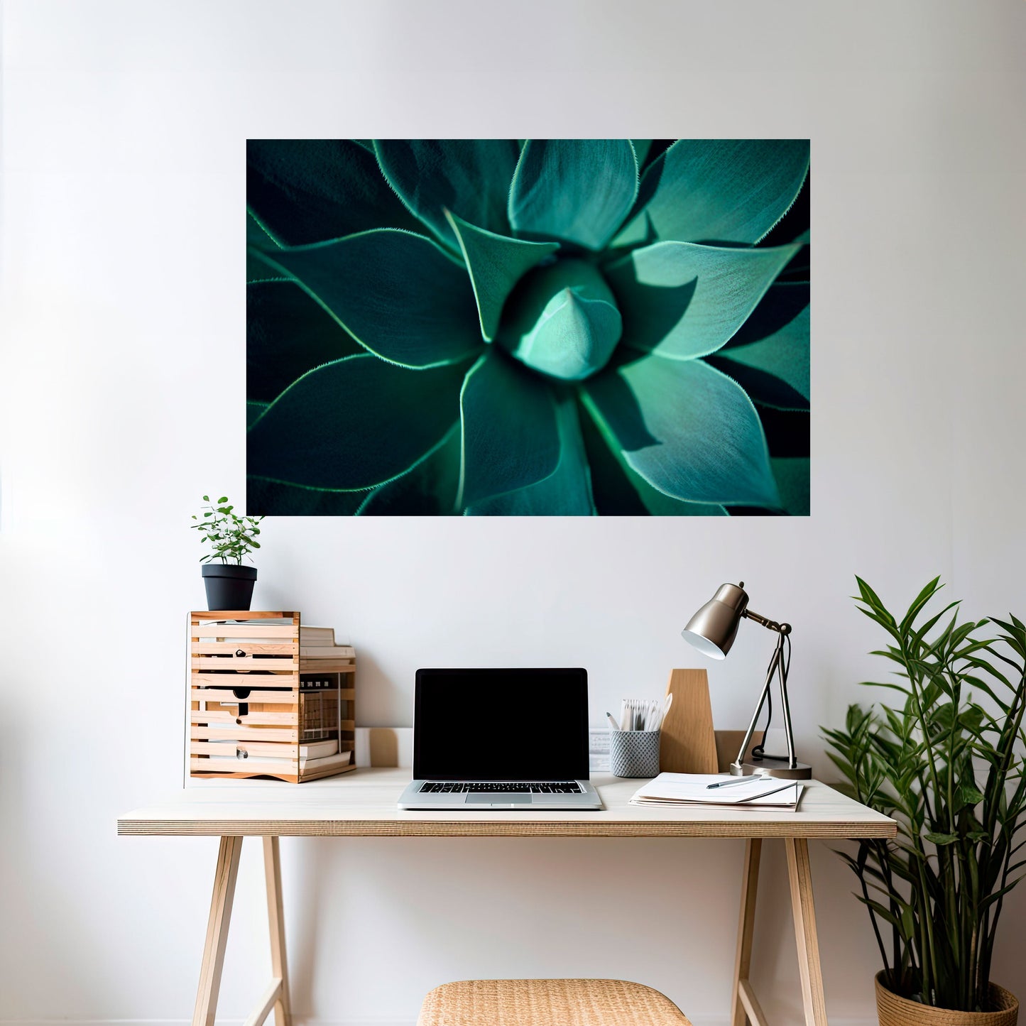 MYSTISK GRÖN VIRVEL Horisontell Poster med självhäftande mönster