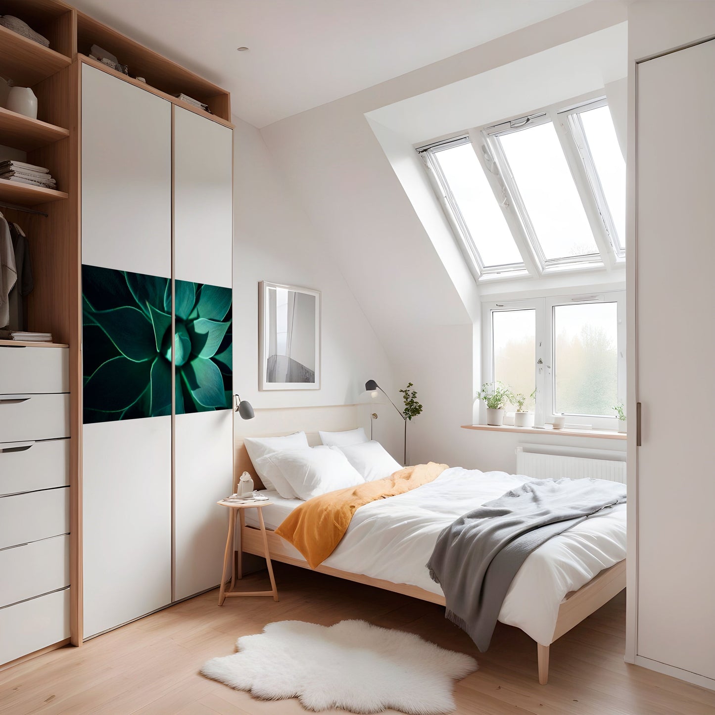MYSTISK GRÖN VIRVEL Horisontell Poster med självhäftande mönster