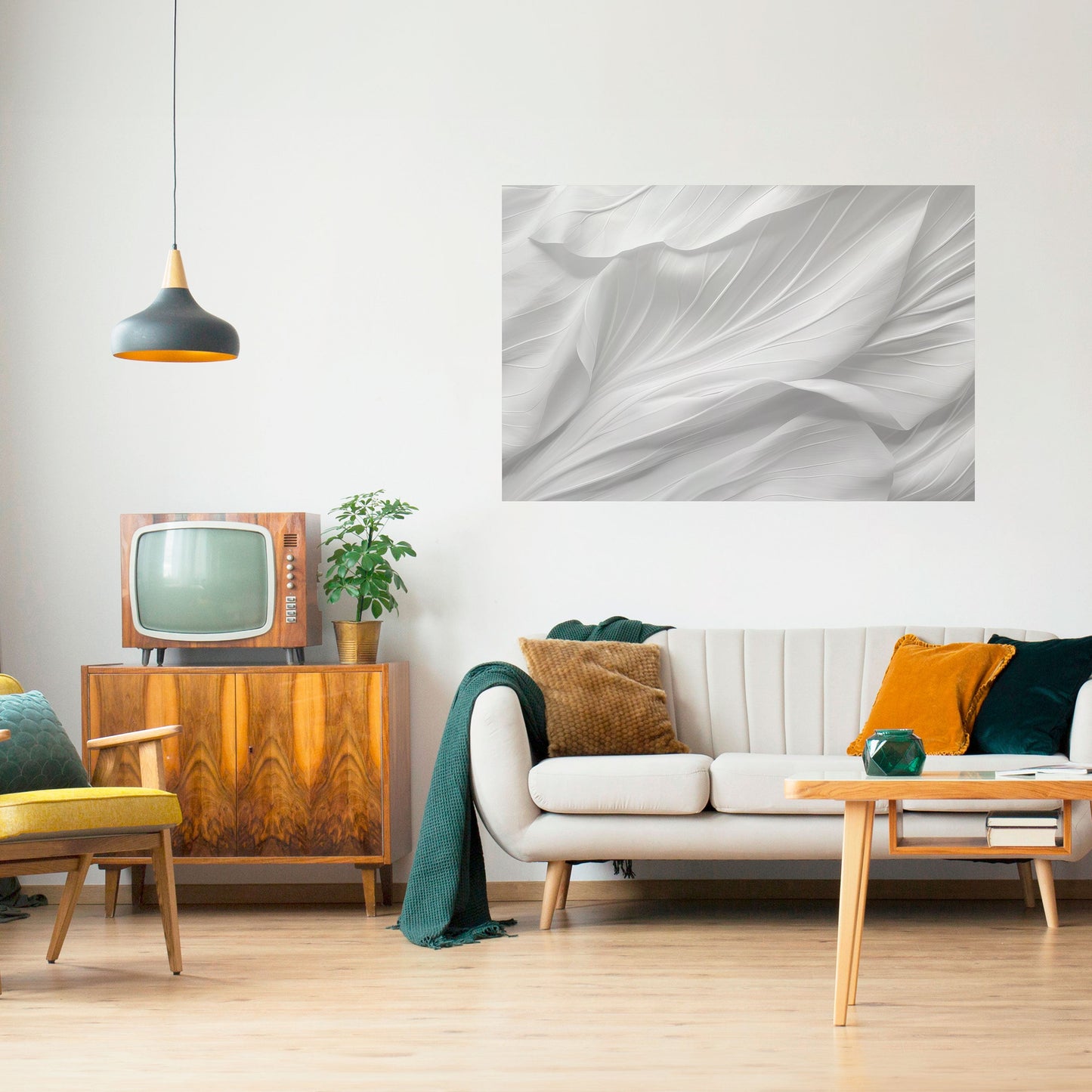 SILKEN SERENITY horisontell poster med självhäftande text