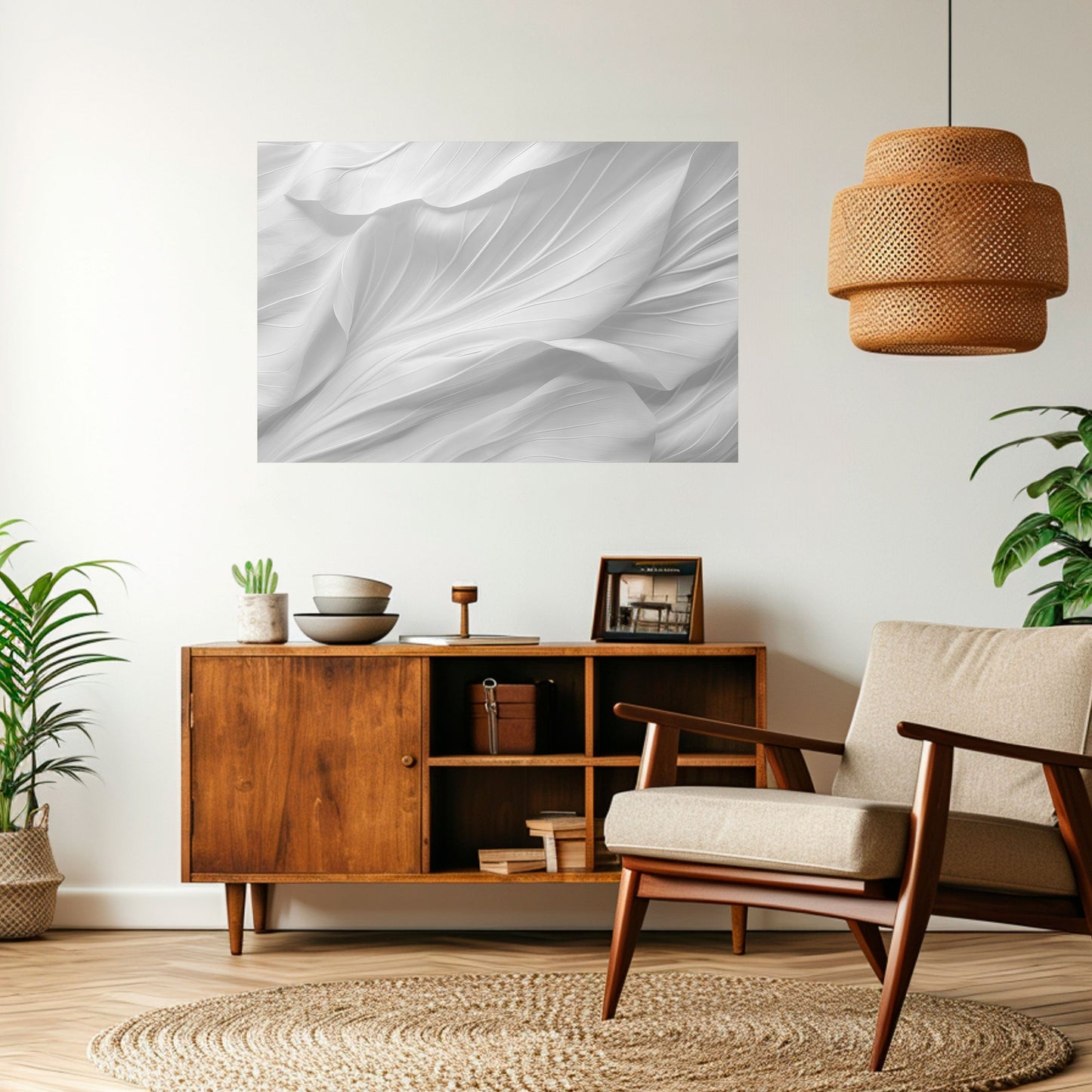 SILKEN SERENITY horisontell poster med självhäftande text
