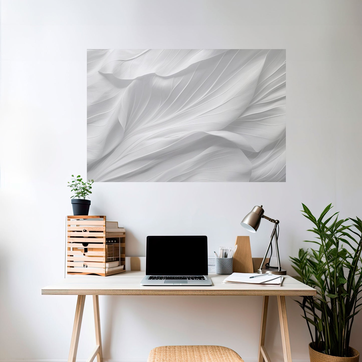 SILKEN SERENITY horisontell poster med självhäftande text