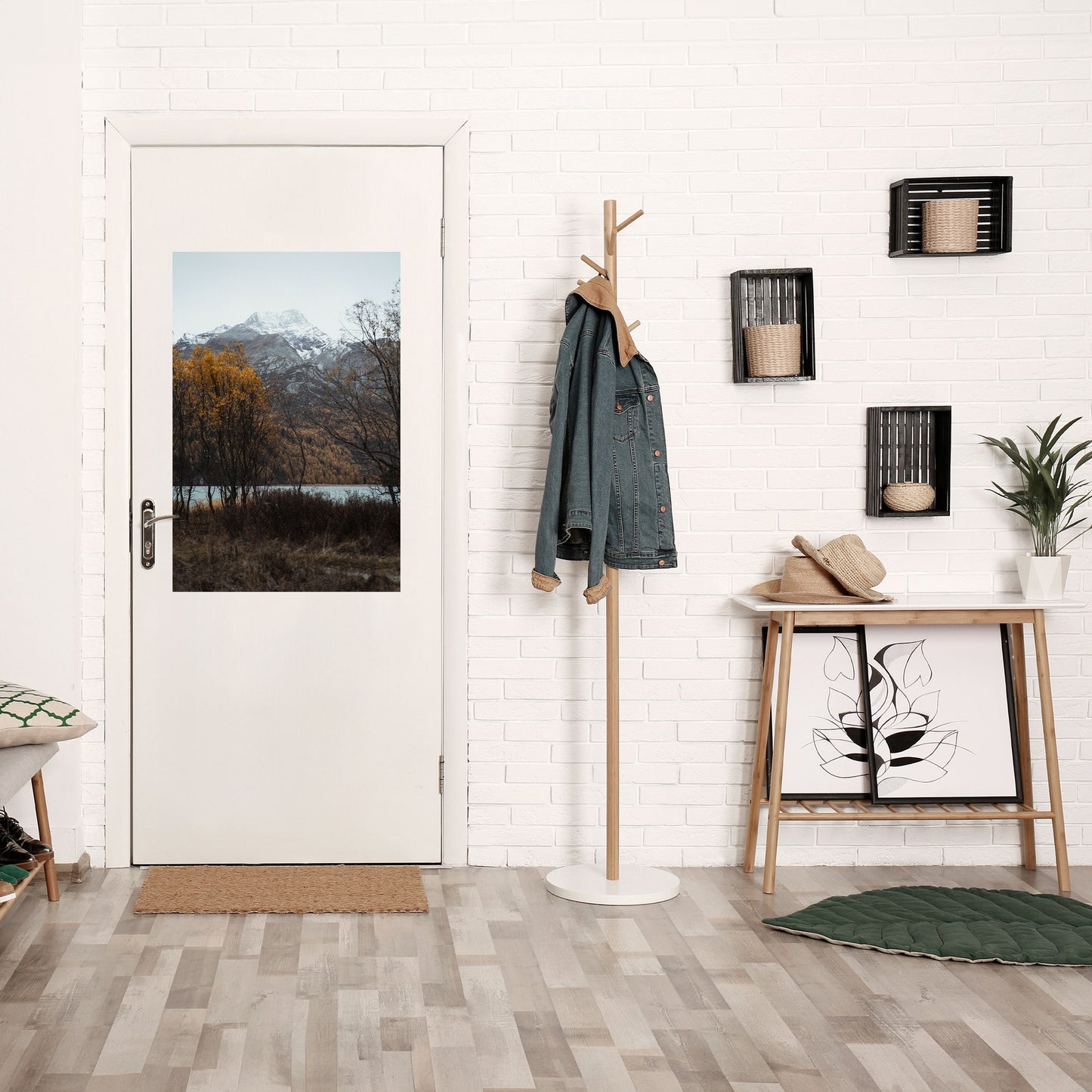 HÖSTENS TYSTA OMFAMNING Vertikal poster med självhäftande klistermärke
